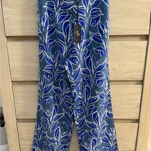 Sincerely Jules Blue Leaf Print Trousers